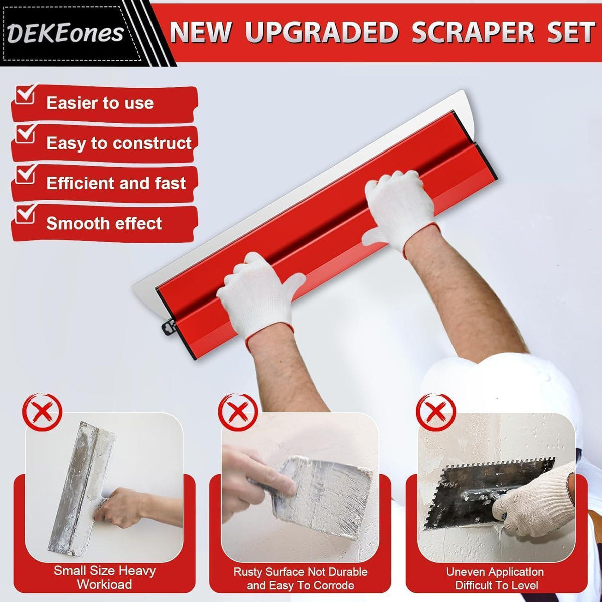 Flächenspachtel Set Edelstahl – 10", 16" & 24" Skimming Blades