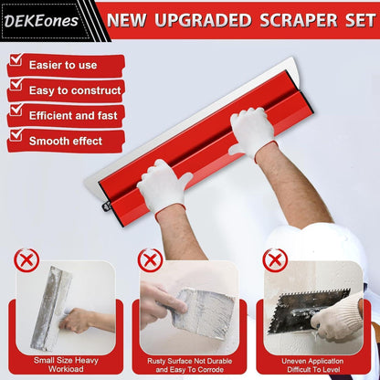 Flächenspachtel Set Edelstahl – 10", 16" & 24" Skimming Blades