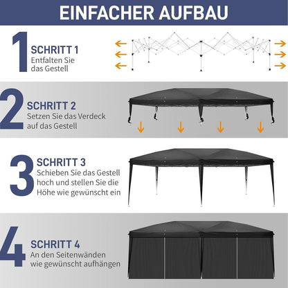 Faltpavillon 3x6m – Wasserdicht & Winterfest für Garten & Party