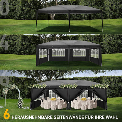 Faltpavillon 3x6m – Wasserdicht & Winterfest für Garten & Party