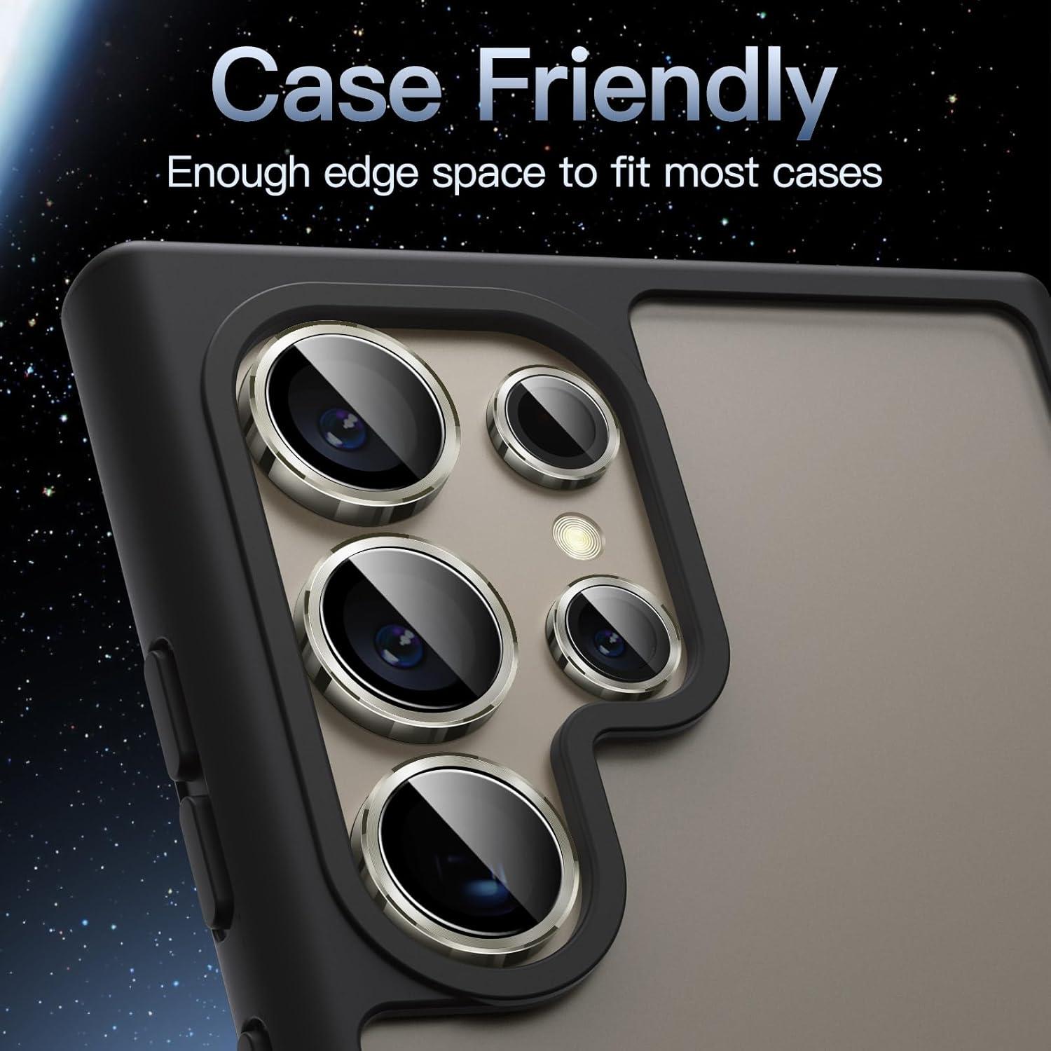 Kameraschutz Samsung Galaxy S24 Ultra 9H Gehärtetes Glas Metallring Titanium