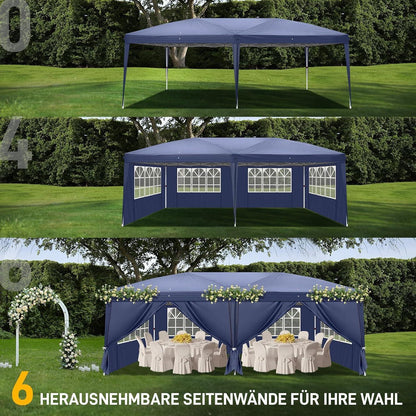 3x6m Faltpavillon Wasserdicht – Winterfest & Höhenverstellbar