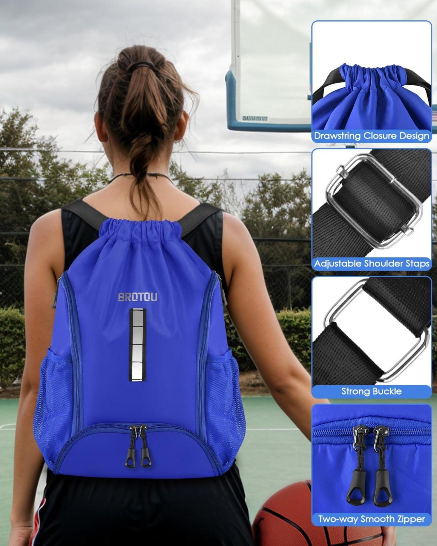 BROTOU Turnbeutel Sporttasche Fußball Rucksack Gym Bag Schuhfach Tunnelzug Wet Bag