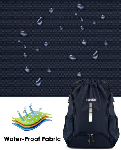 Sportbeutel Fußball Rucksack Kordelzug wasserfest Tunnelzug Herren Damen Kinder