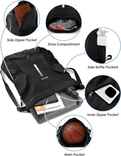 Turnbeutel Sporttasche Fußball Rucksack Kordelzug wasserfest