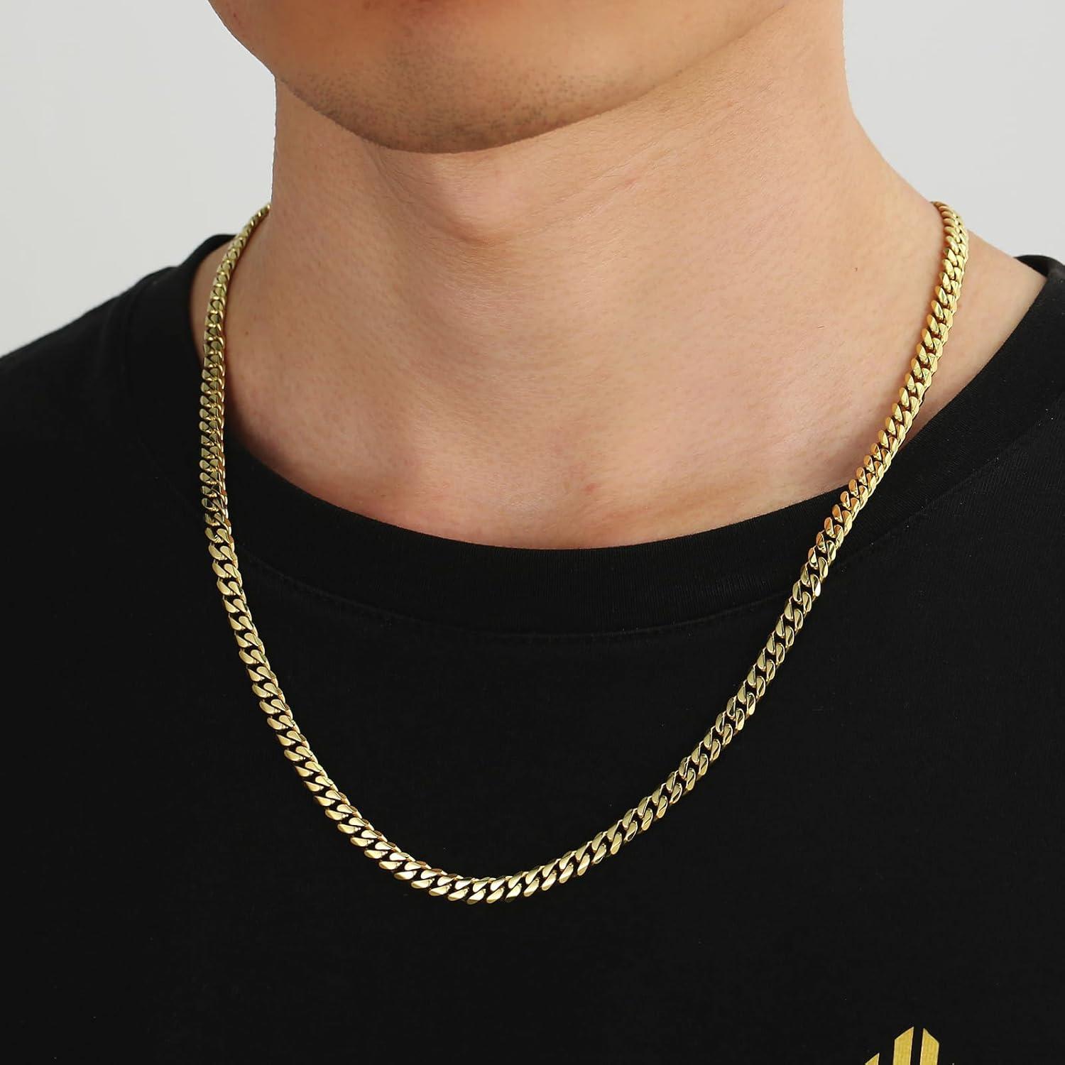 Diamantschliff Cuban Link Chain 5mm Goldkette 55.9cm