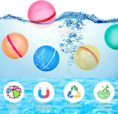 6 Wiederverwendbare Wasserbomben und 2 Schaumstoff