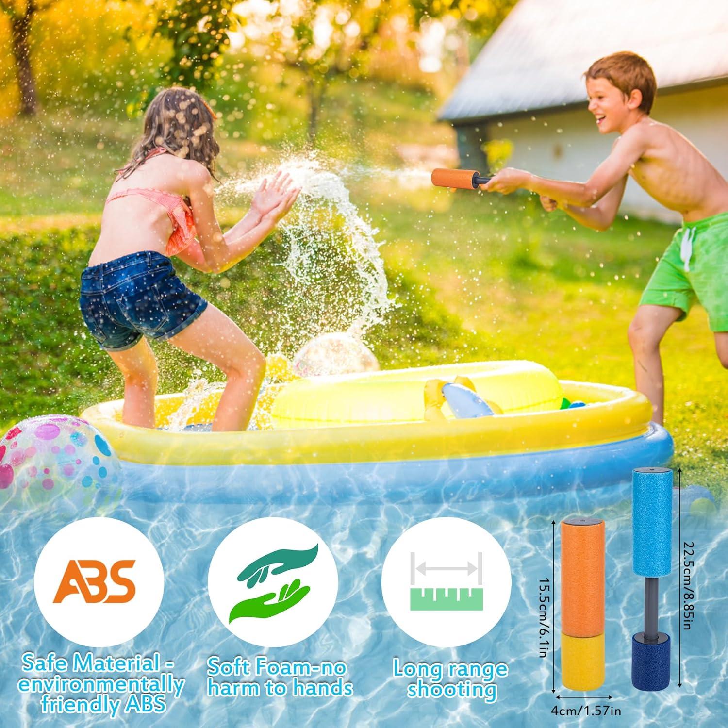 6 Wiederverwendbare Wasserbomben und 2 Schaumstoff Wasserpistolen Set