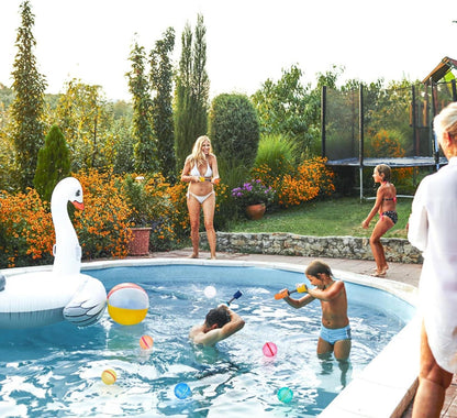 Wasserbomben 6er Set Wiederverwendbar mit Wasserpistole Schaumstoff