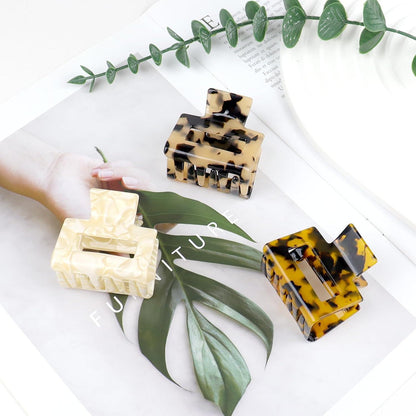 Haarspangen Set Damen Leopardenmuster Mittelgroß Acetat Claw Clips