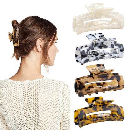 Haarklammer Set Rutschfeste Damen Haarspangen Zelluloid Leopard