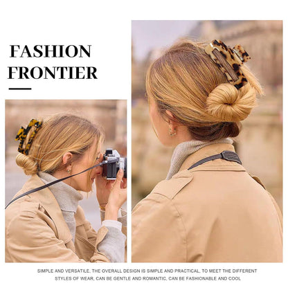 Haarklammern Set Haarklammer Damen 4 Stück Groß Leopardenmuster