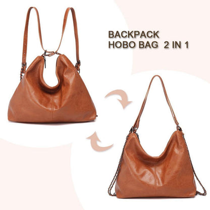 Pahajim Damen Rucksack PU Lederrucksack Handtasche