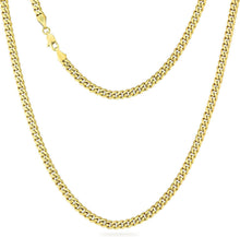 Kubanische Panzerkette mit Diamantschliff 14K Gold Vergoldet
