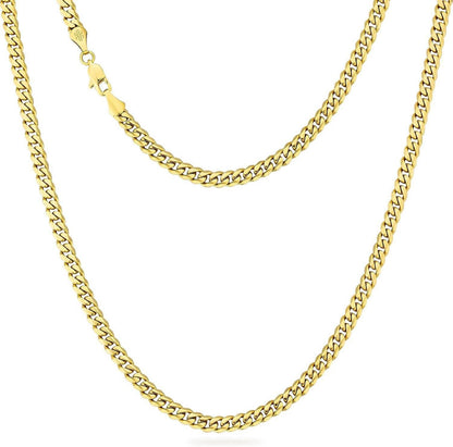 Kubanische Panzerkette mit Diamantschliff 14K Gold Vergoldet