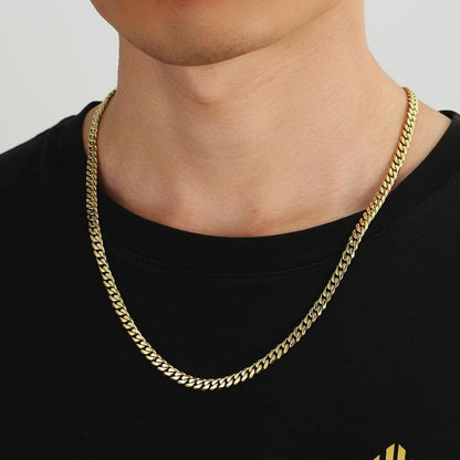 Kubanische Panzerkette mit Diamantschliff 14K Gold Vergoldet