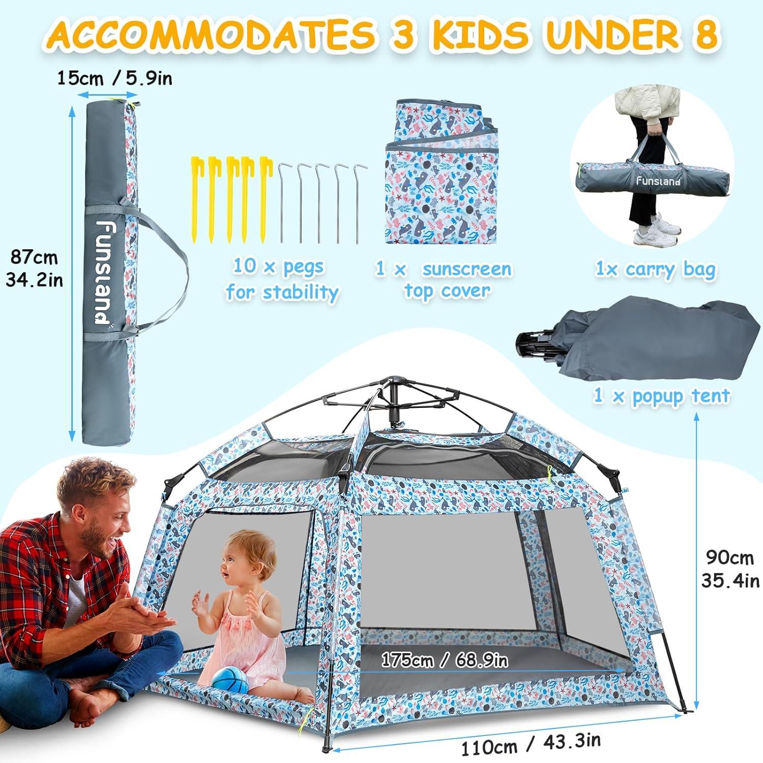 Kinder Spielzelt Pop Up Strandmuschel 2-3