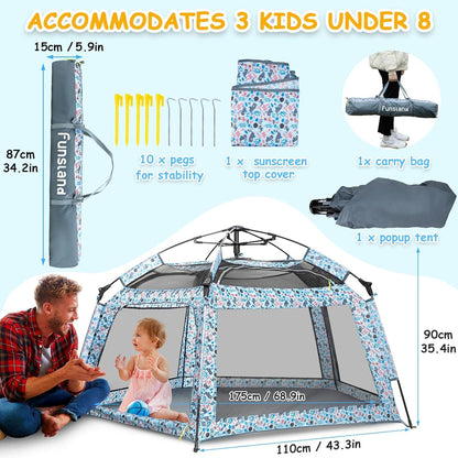 Kinder Spielzelt Pop Up Strandmuschel 2-3