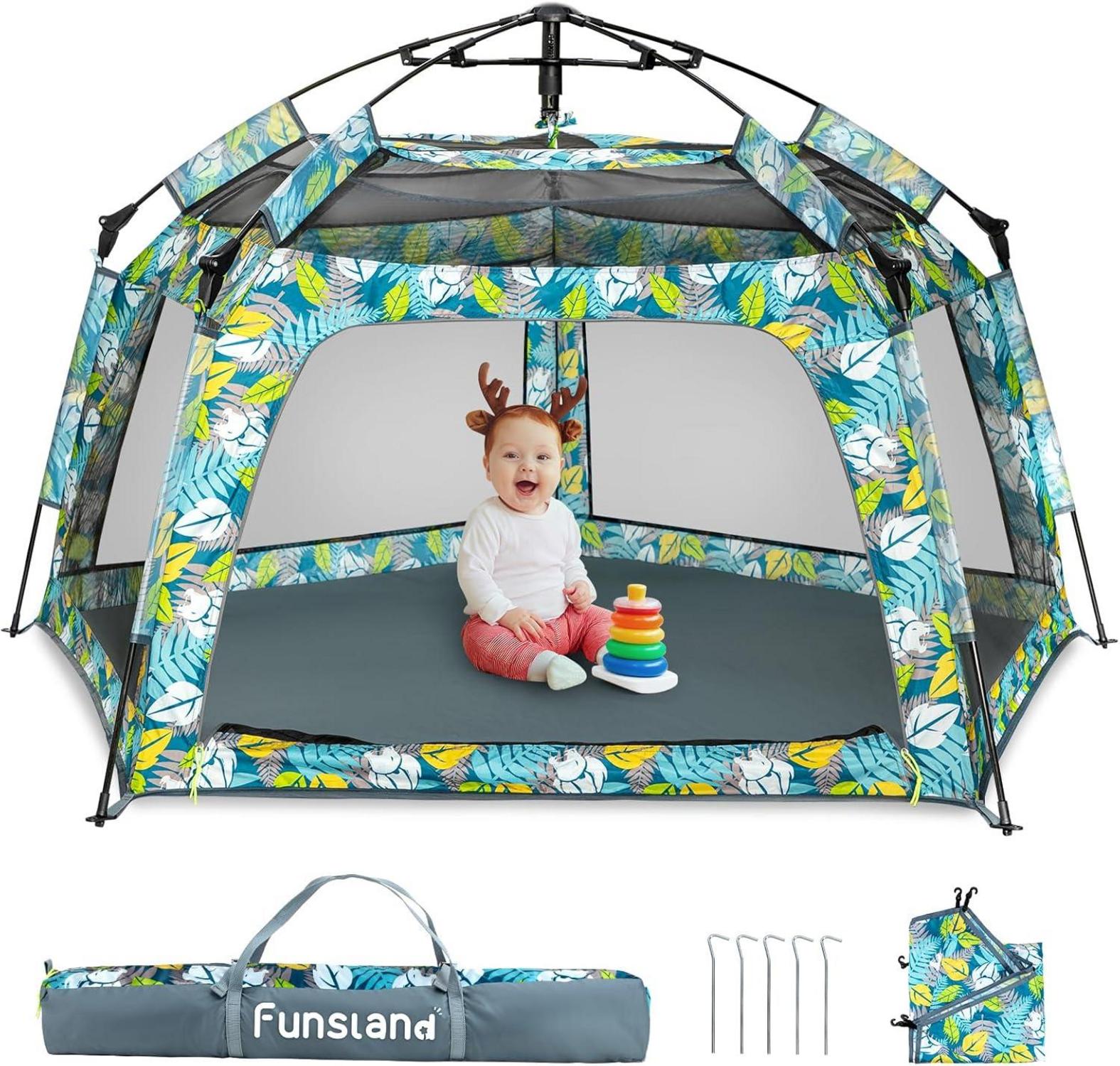 Kinder Pop Up Spielzelt Strandzelt Outdoor Camping 2-3 Personen