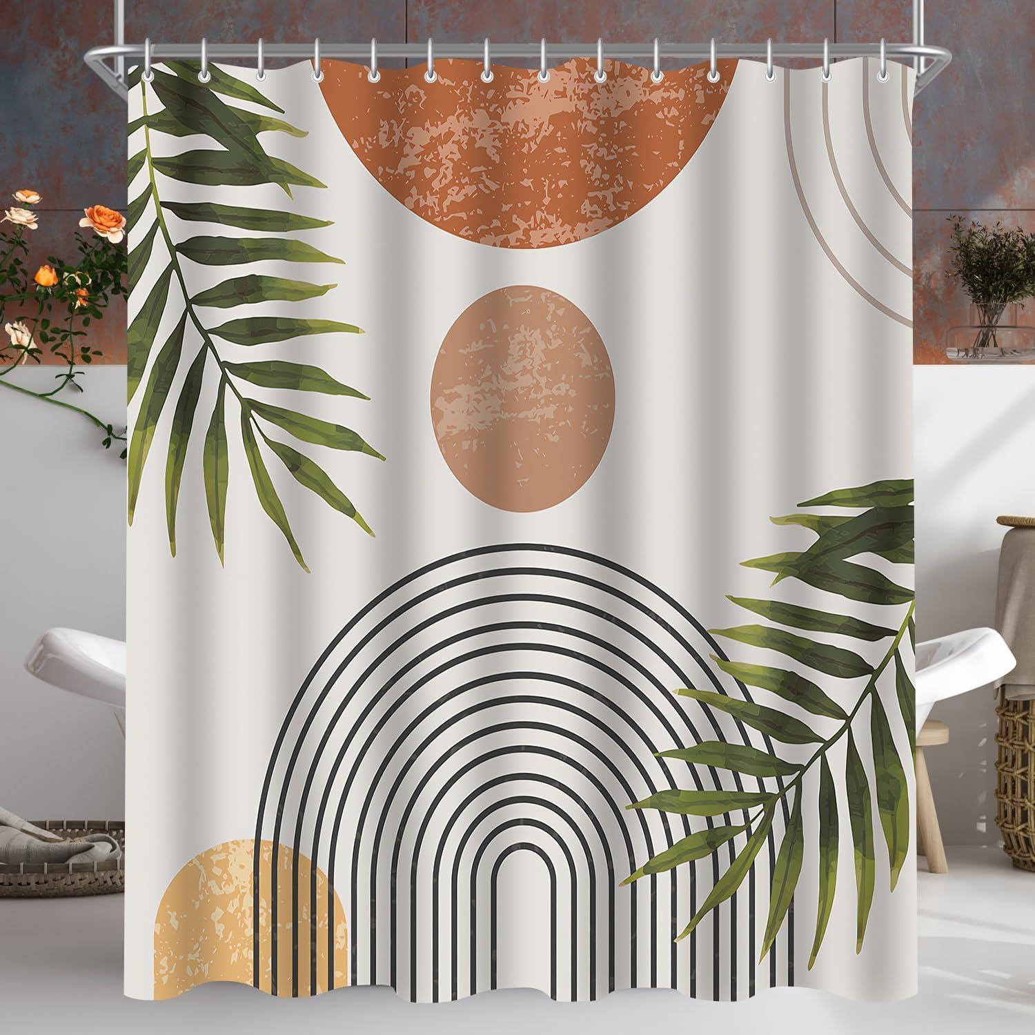Duschvorhang Blätter Linie 120x200cm Antischimmel Wasserabweisend