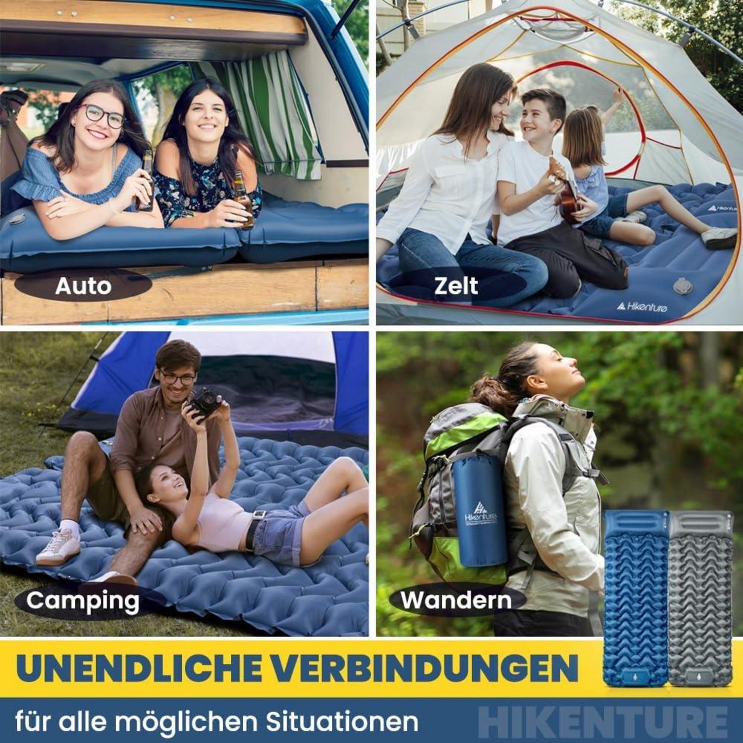 Isomatte Selbstaufblasend 10cm Camping Outdoor Schlafmatte Fußpumpe