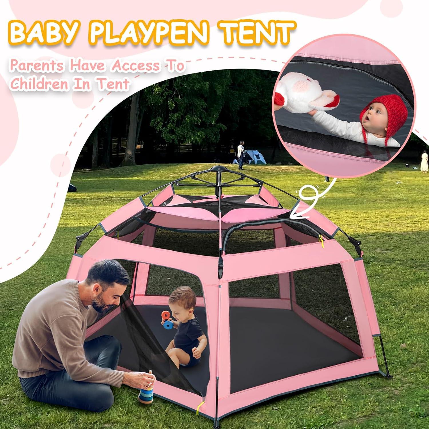 Kinder Spielzelt Strandmuschel Pop Up Mädchen Indoor Outdoor 3-4 Personen