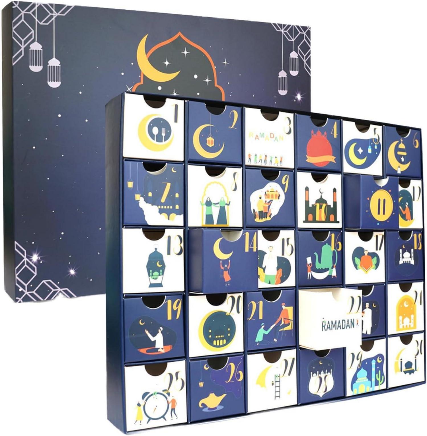Ramadan Kalender zum Befüllen XXL mit 30 Schubladen - DIY Countdown