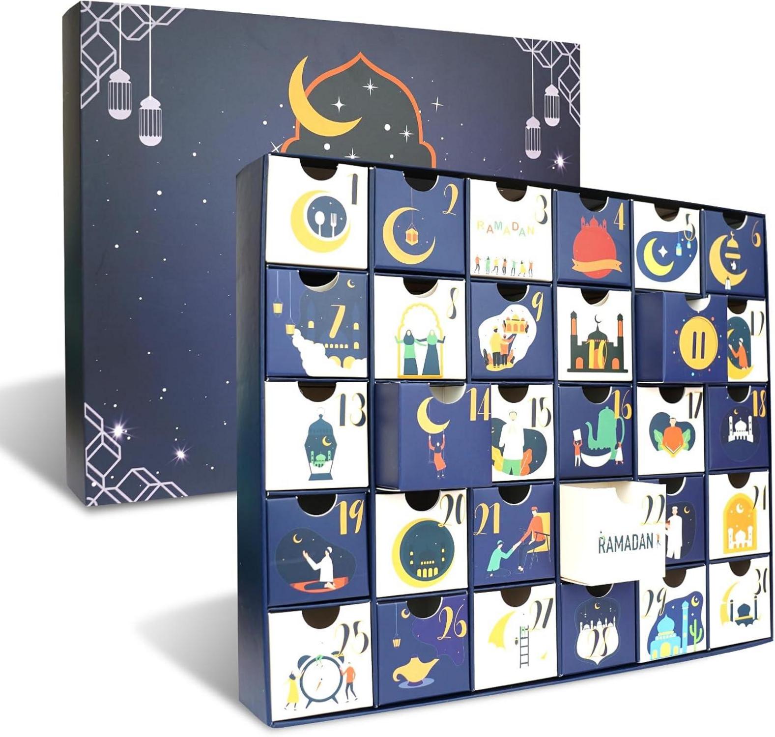 Ramadan Kalender zum Befüllen XXL 30 Schubladen Boxen