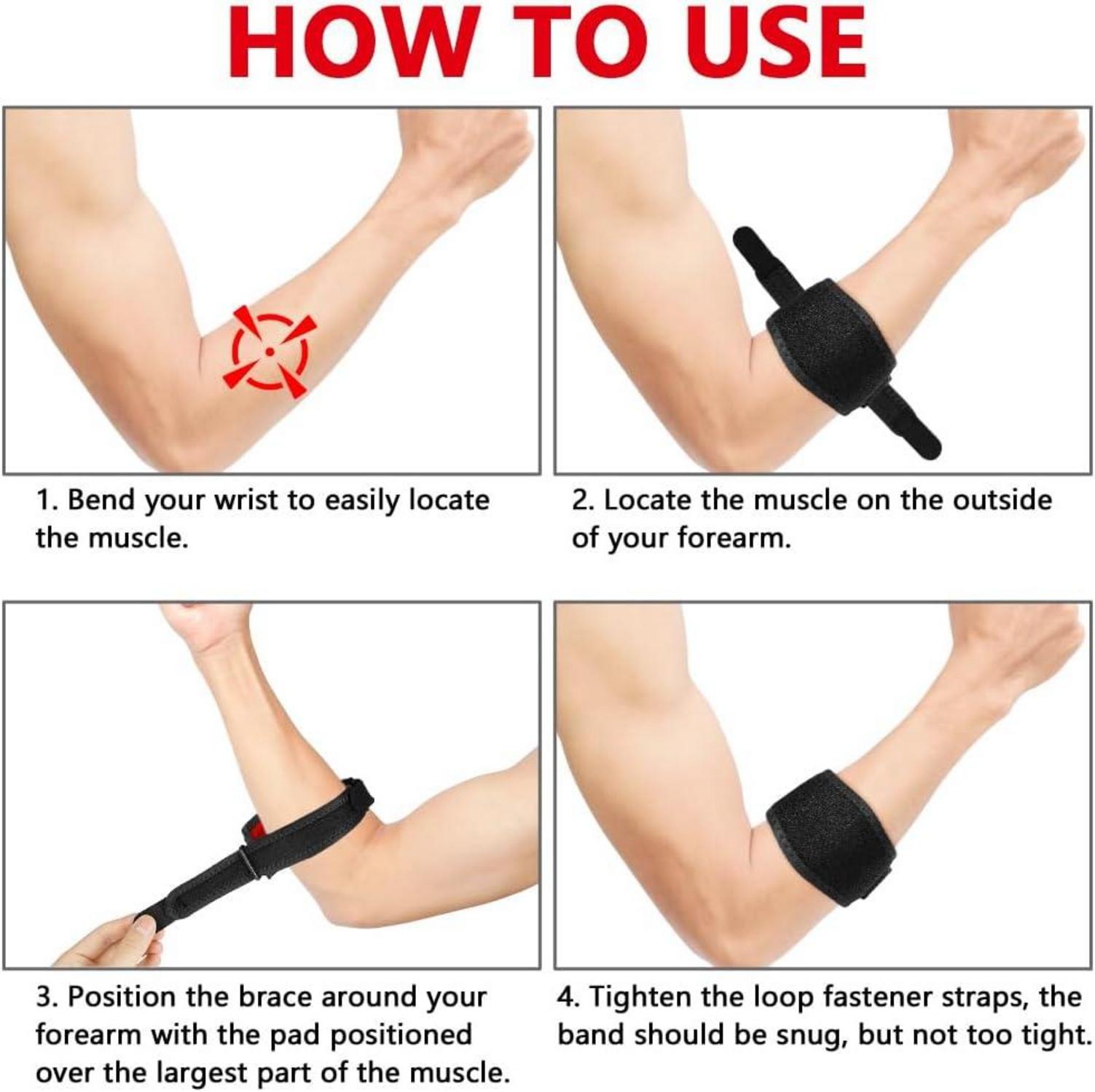Ellenbogenbandage Tennisarm Golferarm Sport Fitness 2 Stück Rot