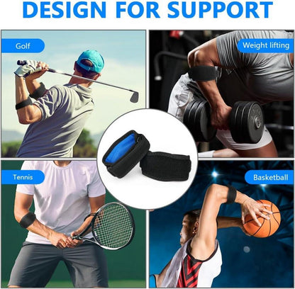 Ellenbogenbandage Tennisarm Golferellenbogen Sport 2er Set Blau