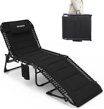 Faltbare XXL Sonnenliege 5-fach verstellbar mit Kissen 200x68CM