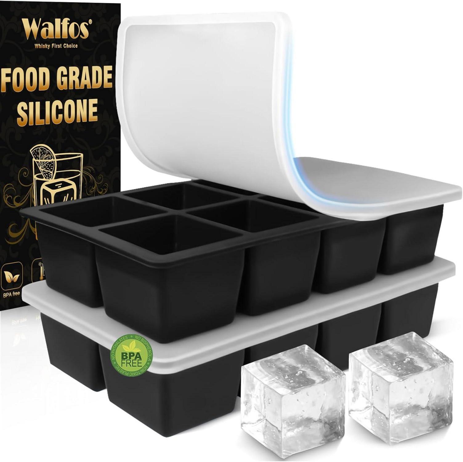 Silikon Eiswürfelform mit Deckel BPA-frei 16-fach - Schwarz