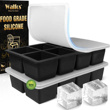Silikon Eiswürfelform mit Deckel BPA-frei 16-fach - Schwarz