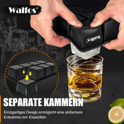 Silikon Eiswürfelform Set für Cocktails und Whisky, BPA-frei