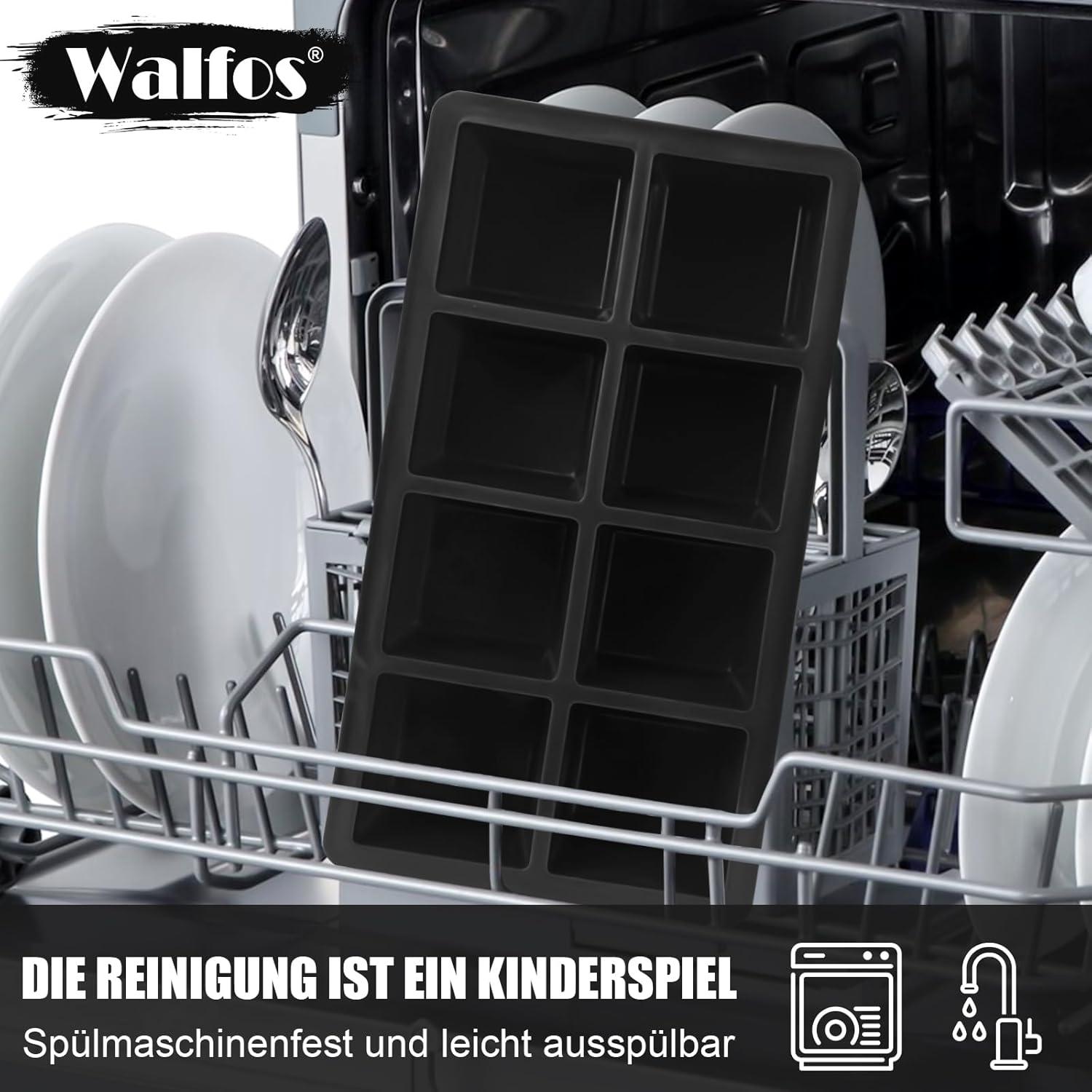 Große Silikon Eiswürfelformen mit Deckel, BPA-frei, 2er Pack