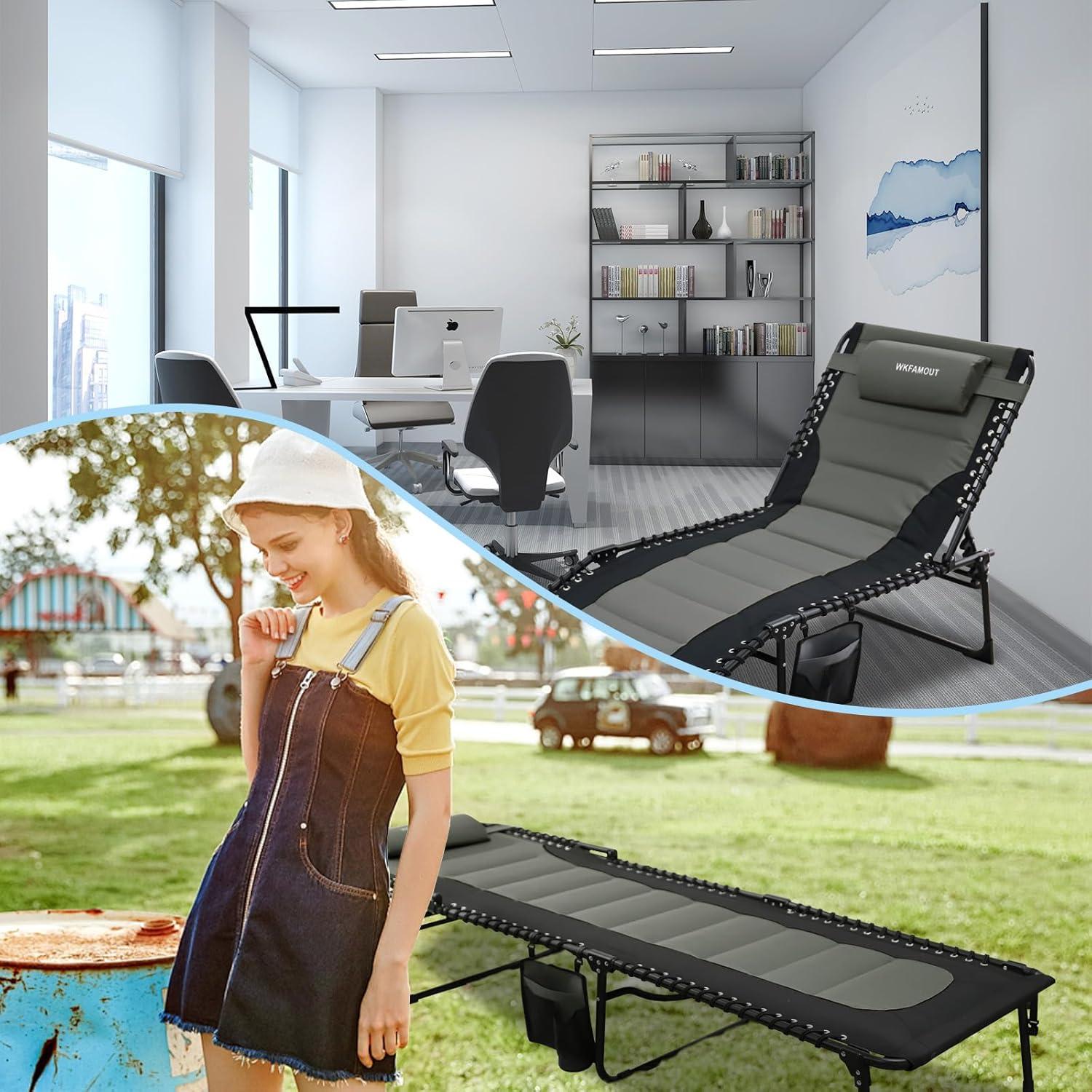 Sonnenliege Klappbar Verstellbar Gartenliege Faltbar Campingbett 190x59CM