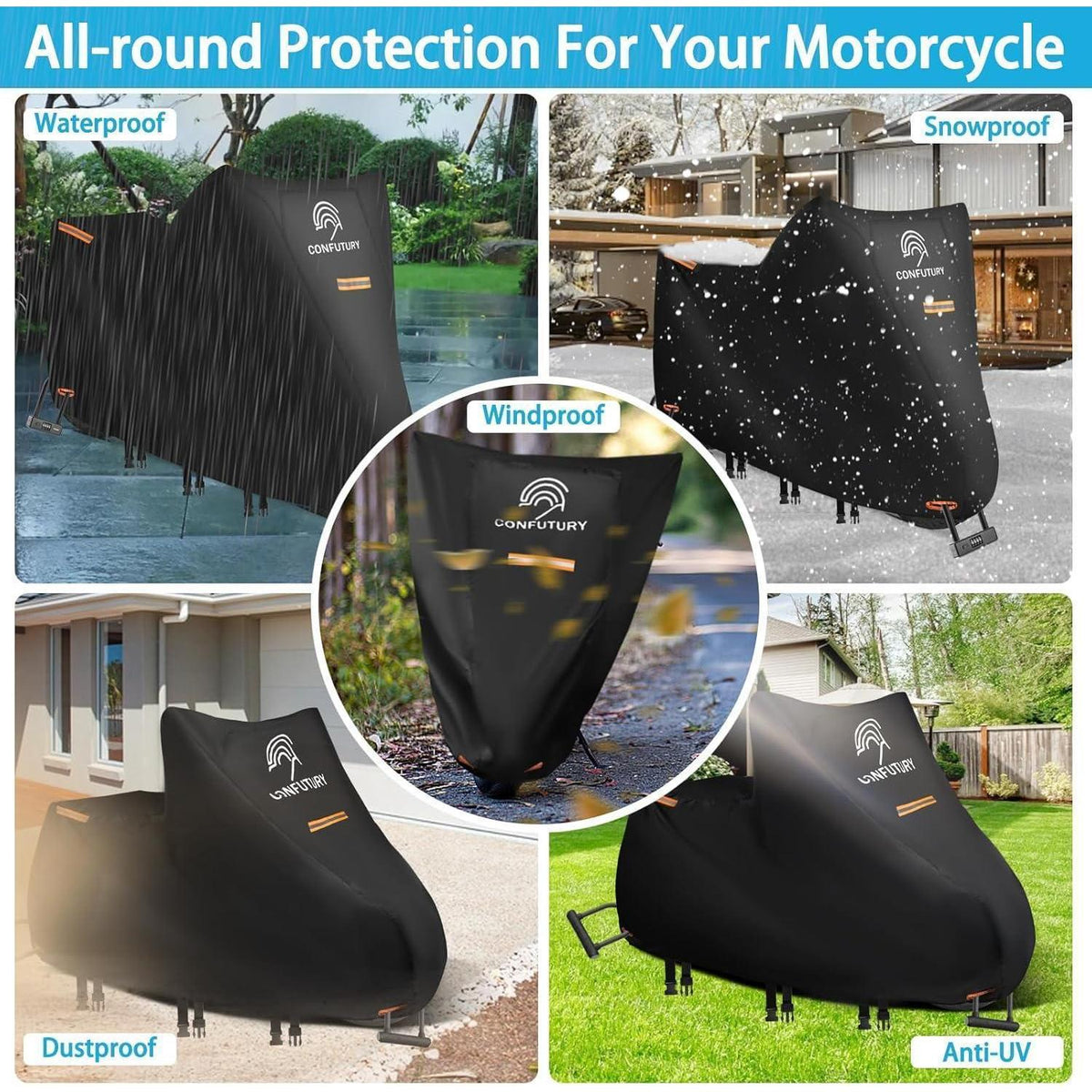 Motorradgarage Winterfest – Wasserdichte Abdeckung für Roller & Moped