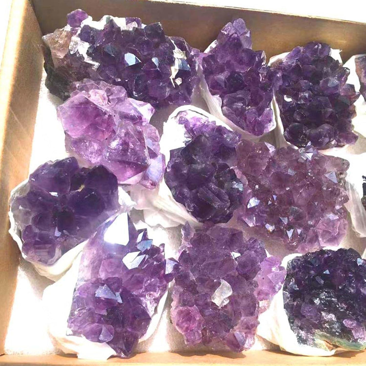 Amethyst-Cluster Natürliche Rohe Bergkristall-Heilsteine
