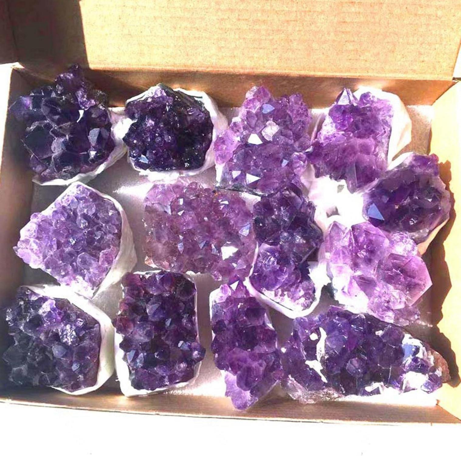 Natürlicher Amethyst-Cluster 800g Bergkristall Heilsteine