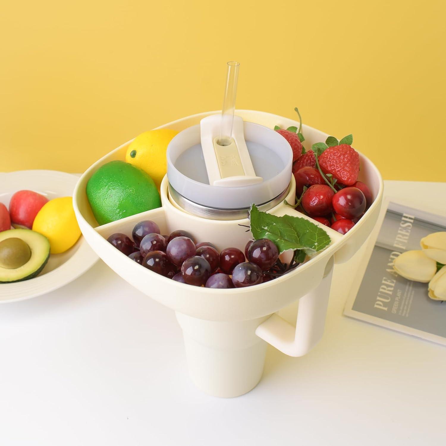 Snackschale 3 Fächer für Stanley Trinkbecher wiederverwendbar 850ml