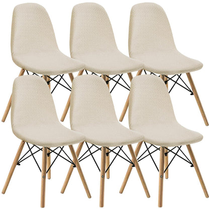 Elastische Stuhlbezüge 6er-Set Jacquard Beige – Modern & Waschbar