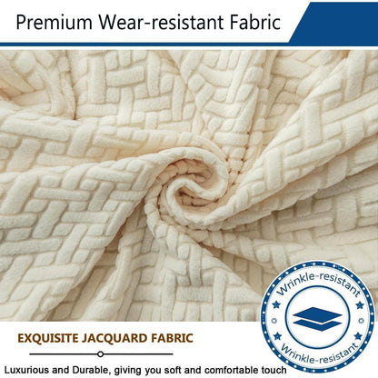 Elastische Stuhlbezüge 6er-Set Jacquard Beige – Modern & Waschbar