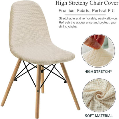 Elastische Stuhlbezüge 6er-Set Jacquard Beige – Modern & Waschbar