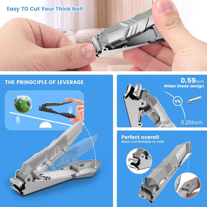 Hochwertiger Nagelknipser aus Edelstahl, scharfer Nail Clipper mit Auffangbehälter