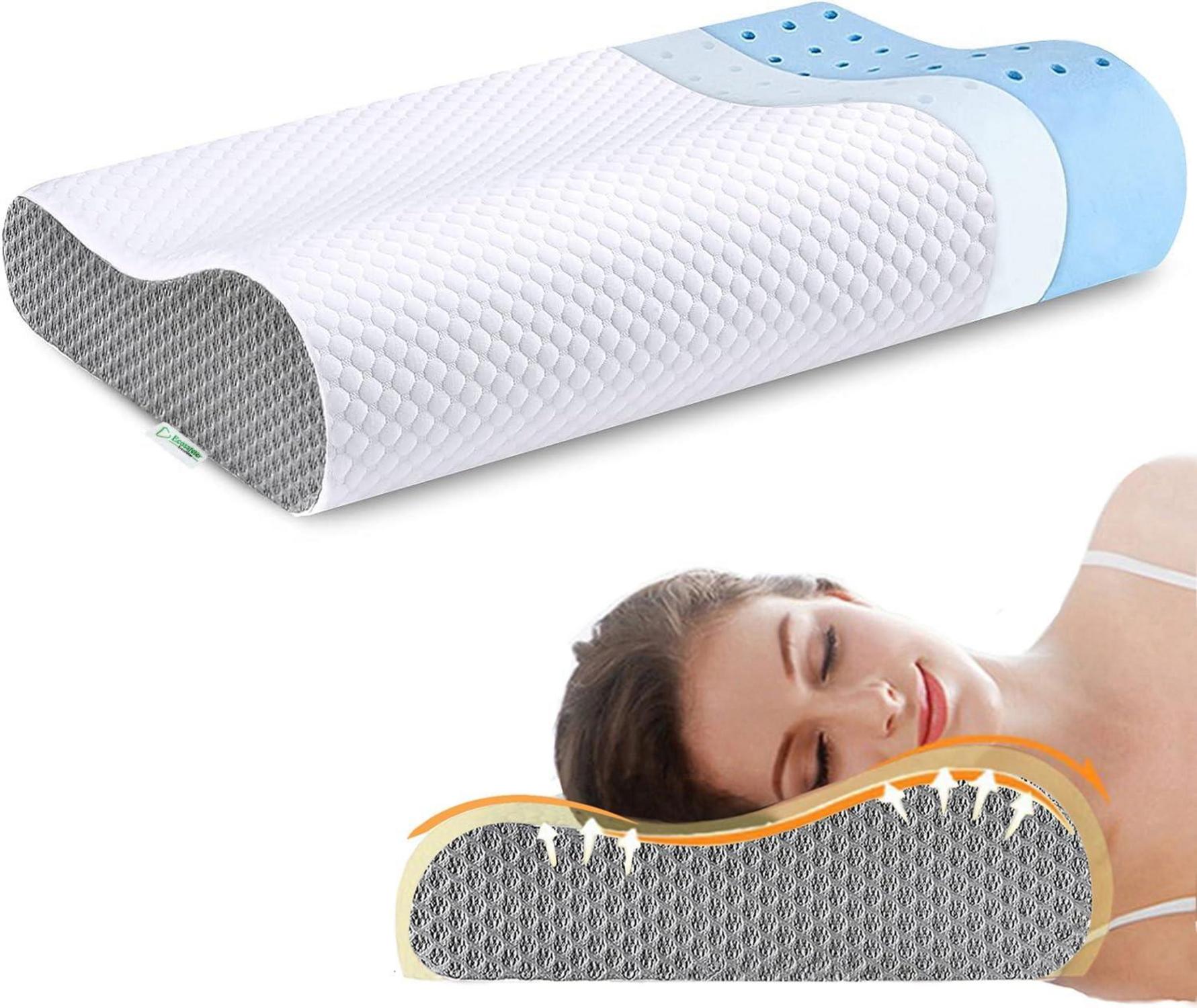 Orthopädisches Memory Foam Nackenkissen mit Bambus Bezug