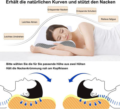 Orthopädisches Memory Foam Nackenkissen mit Bambus Bezug