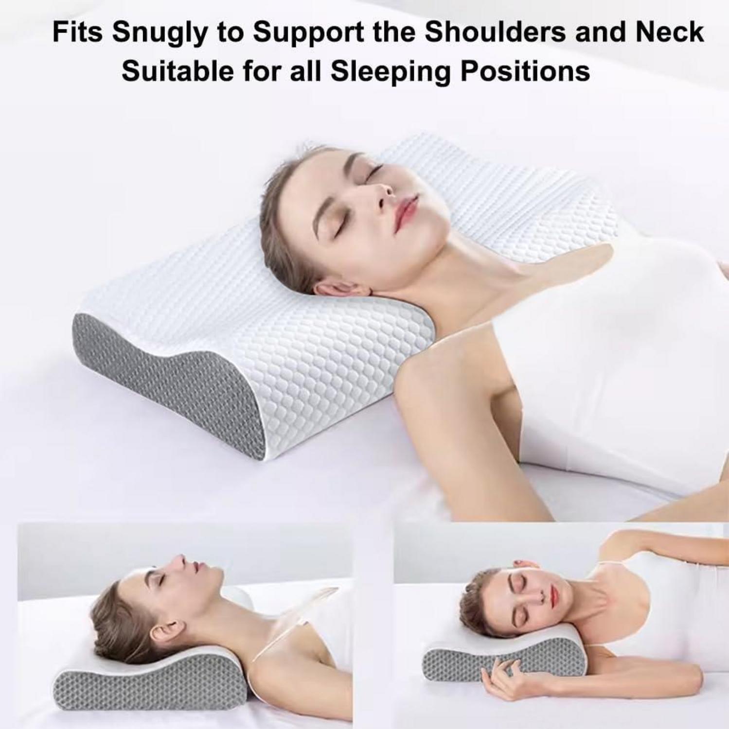 Orthopädisches Memory Foam Kopfkissen für Seiten- und Rückenschläfer mit Bambus Bezug