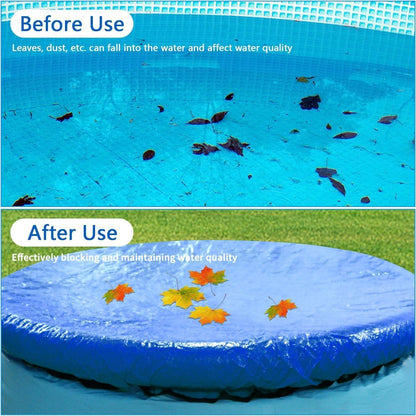 457CM Runde Poolabdeckung Schwimmbad Plane Blau