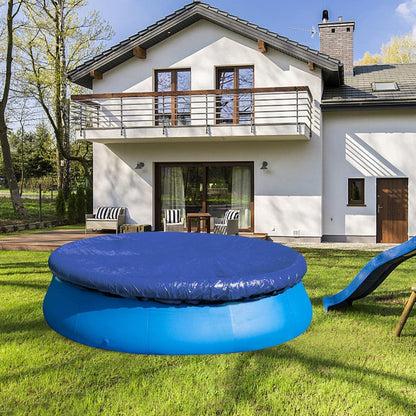457CM Runde Poolabdeckung Schwimmbad Plane Blau