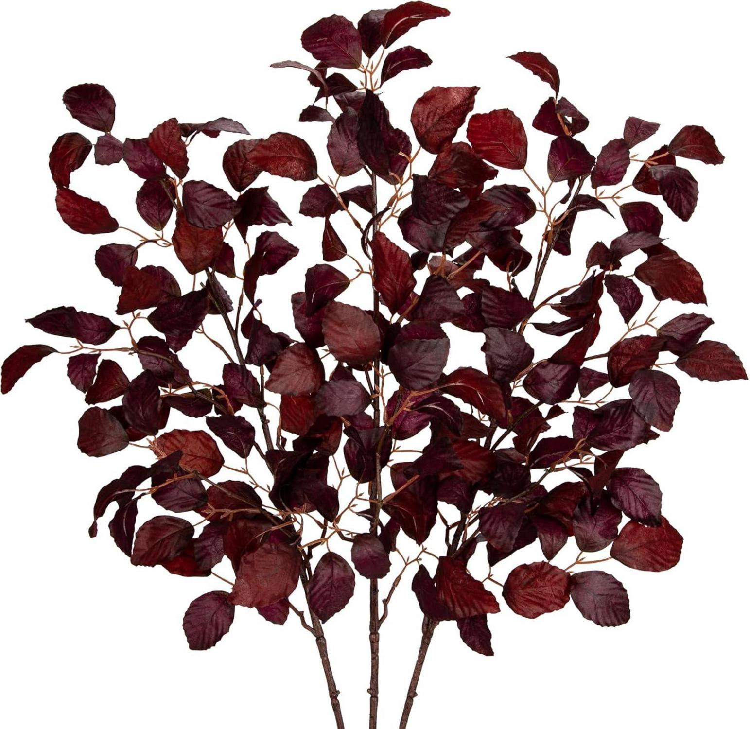 Künstliche Herbstblätter Deko Herbst Fagus Sylvatica Burgunderrot
